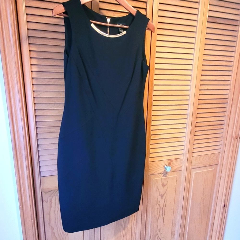 Cartise Gold Necklace & Black Little Dress